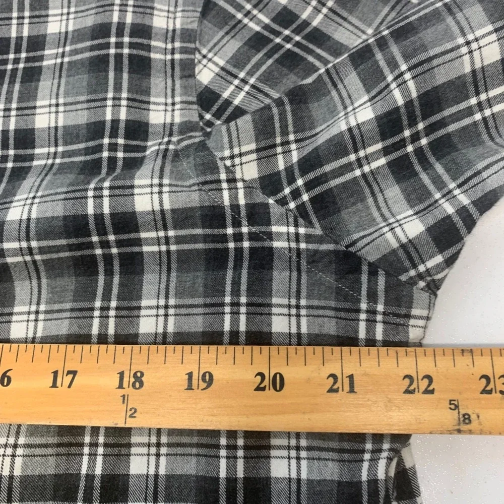 Polo Ralph Lauren Mens Plaid Button Down Shirt Black White Long Sleeve Cotton L